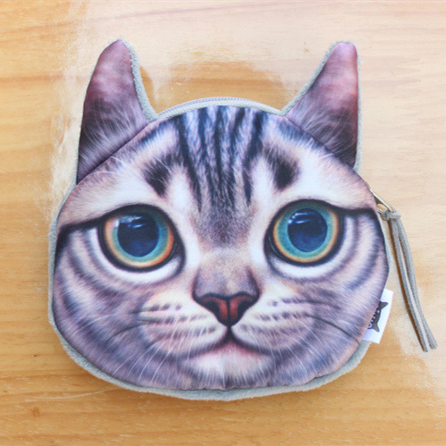 Novčanik za kovanice s motivom životinja, poliester, gradski minimalistički stil, 1 preklop, podstava poliester