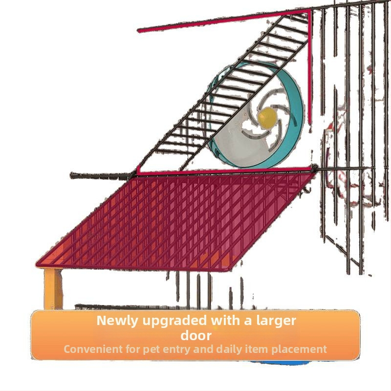 Τριώροφο μεταλλικό κλουβί για χάμστερ — τετράγωνο σχήμα, εύκολο στον καθαρισμό