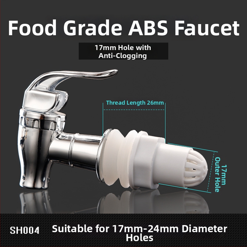 Vinový kohútik z nehrdzavejúcej ocele s filtrom - 304, keramický diskový ventil, priemer sedla 20 mm, vstupný/výstupný priemer potrubia 20 mm, brúsený povrch