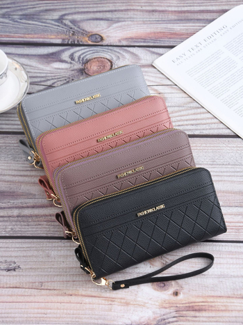 Ženski novčanik s velikim kapacitetom, više pretinaca za kartice, dvostruki zatvarač, stil clutch, PU koža