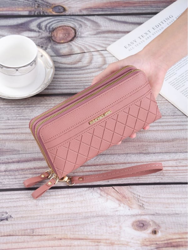 Ženski novčanik s velikim kapacitetom, više pretinaca za kartice, dvostruki zatvarač, stil clutch, PU koža