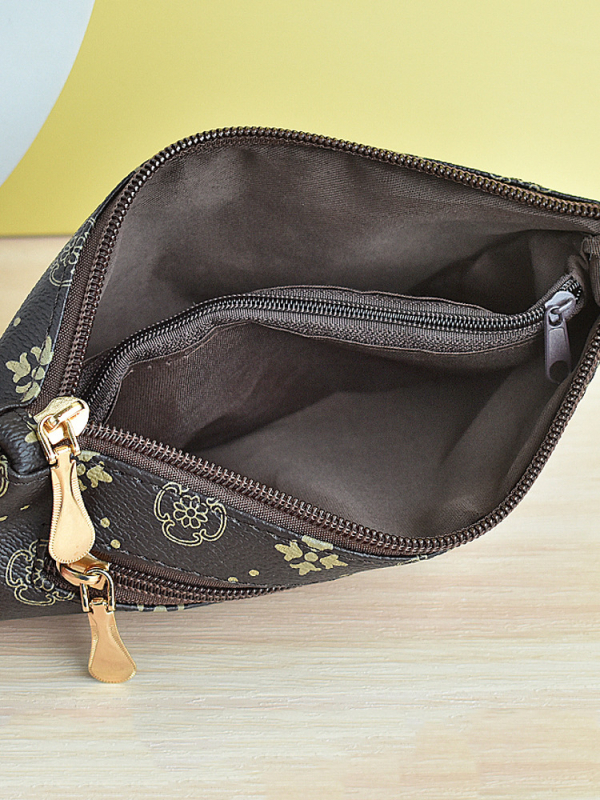 Mala kvadratna PU torbica, gradska jednostavnost, zatvarač, podstava od poliestera, ljeto 2024