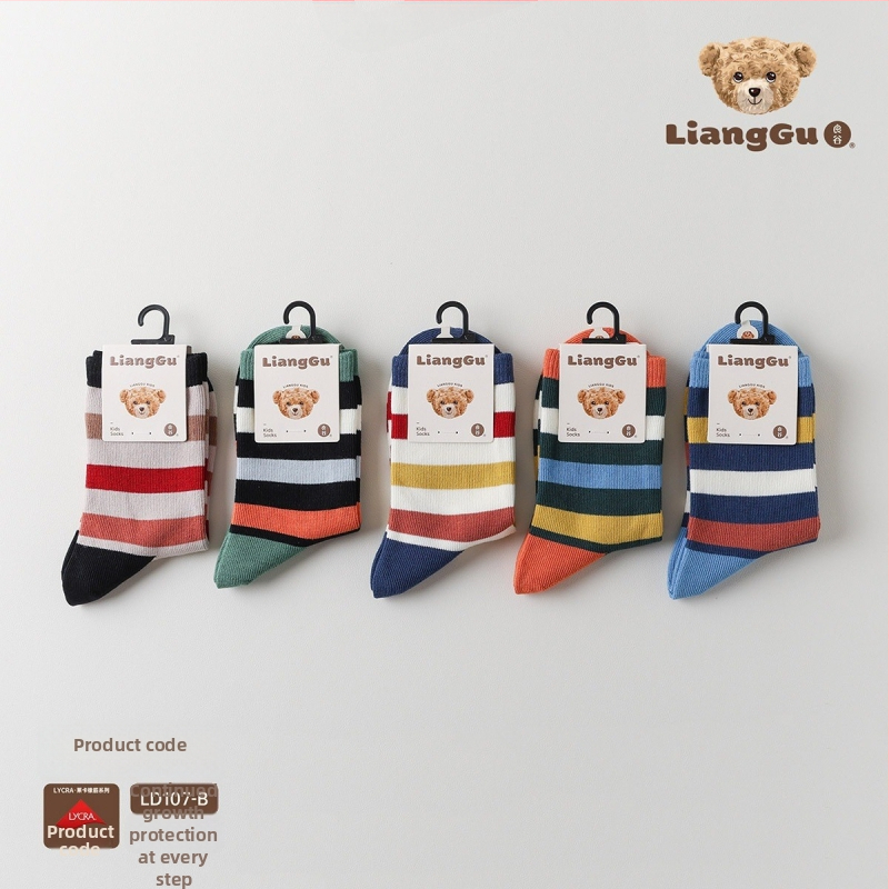 Παιδικές κάλτσες από βαμβάκι με μοτίβο Jacquard, μεσαίου μήκους, διαπνέουσες και απορροφούν τον ιδρώτα, για τον χειμώνα, unisex.