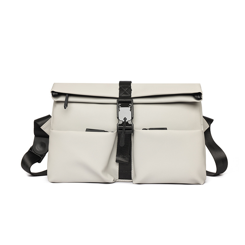 Muška crossbody torba, Urban Minimalist stil, PU materijal, poliester podstava, kompatibilna s 8-inčnim prijenosnim računalom