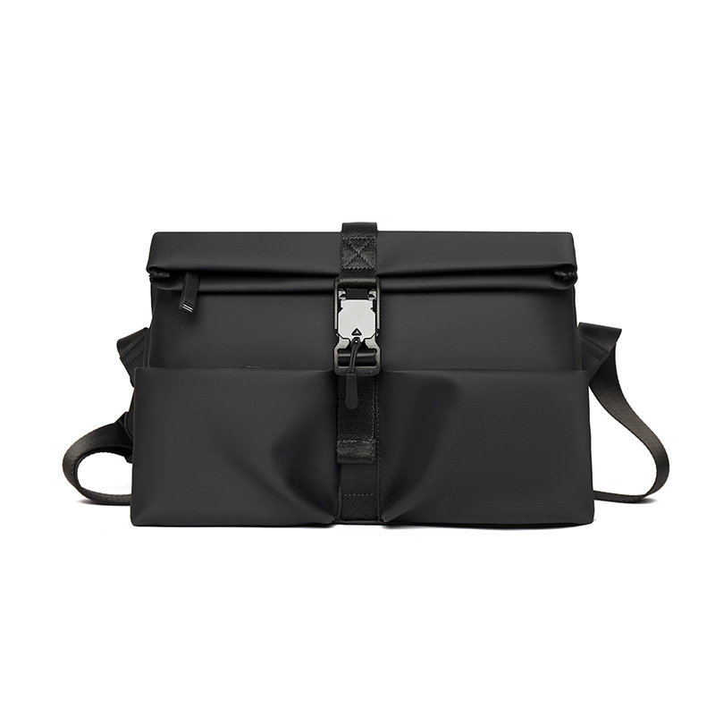 Muška crossbody torba, Urban Minimalist stil, PU materijal, poliester podstava, kompatibilna s 8-inčnim prijenosnim računalom