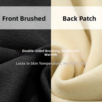 Vesto termică fără cusături, dublu strat, poliester, cu velur periat, glugă, decolteu în V, bază pentru iarnă