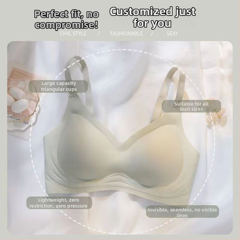 Bezšvová podprsenka s mäkkou oporou, bez drôtov, nylonový materiál 80–90%, priedušný, tvarovanie chrbta, pre ženy