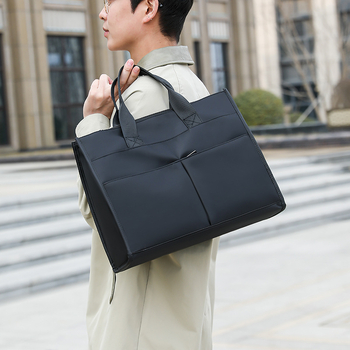 Ανδρική Επαγγελματική Τσάντα για Έγγραφα – Νάιλον σώμα, Επένδυση πολυεστέρα, Ανθεκτικότητα στη φθορά, Τσάντα γραφείου, Κατάλληλη για επαγγελματικά ταξίδια