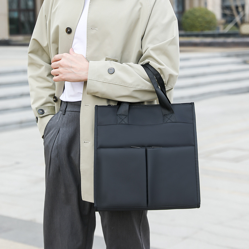Ανδρική Επαγγελματική Τσάντα για Έγγραφα – Νάιλον σώμα, Επένδυση πολυεστέρα, Ανθεκτικότητα στη φθορά, Τσάντα γραφείου, Κατάλληλη για επαγγελματικά ταξίδια
