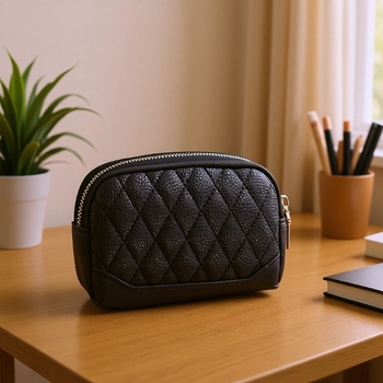 PU kožni novčanik za sitniše, podstava od poliester, 1 preklop, gradski minimalistički stil, sklopiv