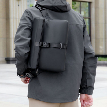 Muška PU crossbody torba, vodootporna, podstava od poliestera, gradski minimalistički stil za poslovna putovanja