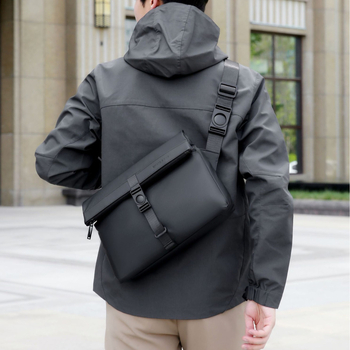 Muška PU crossbody torba, vodootporna, podstava od poliestera, gradski minimalistički stil za poslovna putovanja