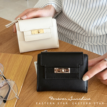 PU kožni novčanik s višestrukim džepovima za kartice — ženski kompaktni novčanik za kovanice, marka EASTERN STAR, model CL307-69B, podstava od poliestera, 2025