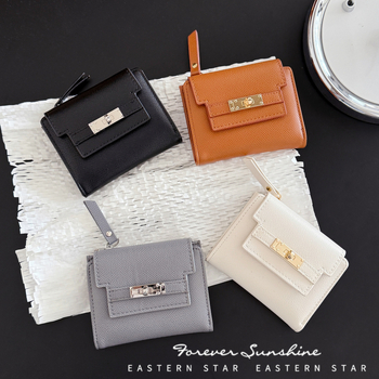 PU kožni novčanik s višestrukim džepovima za kartice — ženski kompaktni novčanik za kovanice, marka EASTERN STAR, model CL307-69B, podstava od poliestera, 2025