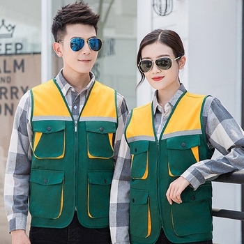 Γιλέκο εθελοντή με προσαρμοσμένο λογότυπο – στενή γραμμή, 100% πολυεστέρας, φερμουάρ μπροστά, σχέδιο σε συντονισμένα χρώματα, κατάλληλο για τέσσερις εποχές