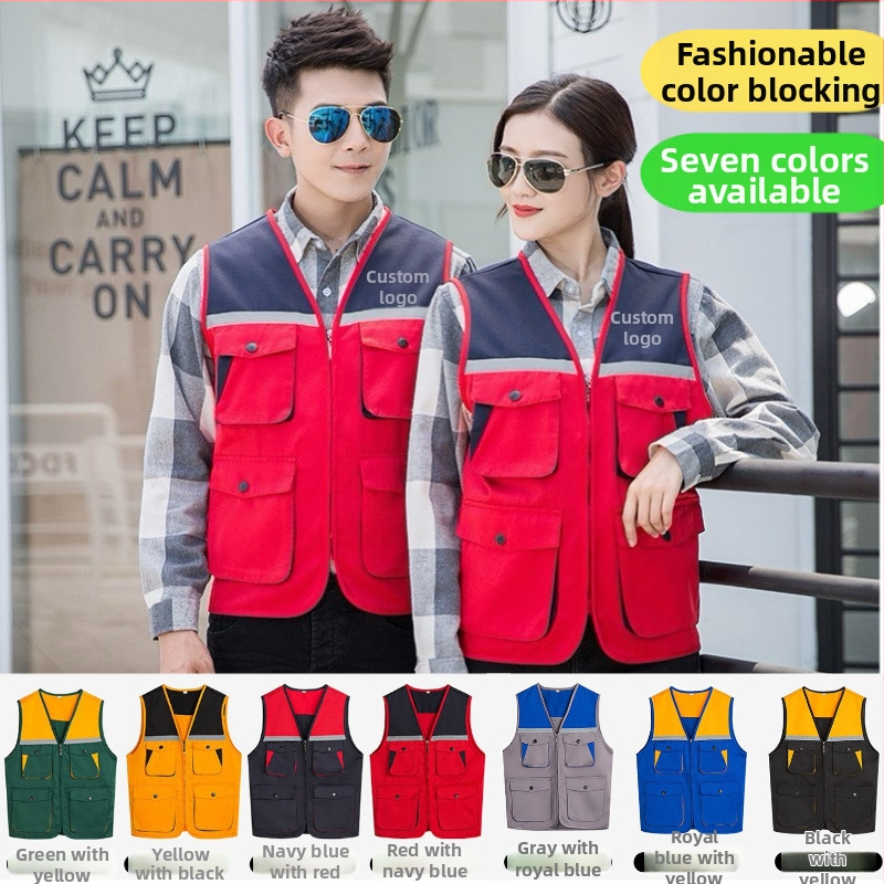Dobrovoľnícky vest s vlastným logom – štíhla silueta, 100% polyester, predný zips, dizajn v zladených farbách, vhodný pre štyri ročné obdobia