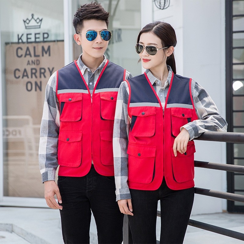 Γιλέκο εθελοντή με προσαρμοσμένο λογότυπο – στενή γραμμή, 100% πολυεστέρας, φερμουάρ μπροστά, σχέδιο σε συντονισμένα χρώματα, κατάλληλο για τέσσερις εποχές