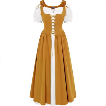 Dvodjelna haljina u patchwork stilu s pojasom u struku, duga, poliester