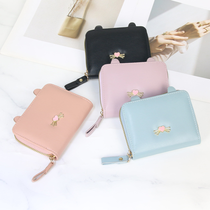 Γυναικείο πορτοφόλι με φερμουάρ — PU υλικό, φρέσκο και γλυκό στυλ, επένδυση πολυεστέρα, θερινή έκδοση 2024, πολύ ελαφρύ και εύκολο στην αποθήκευση