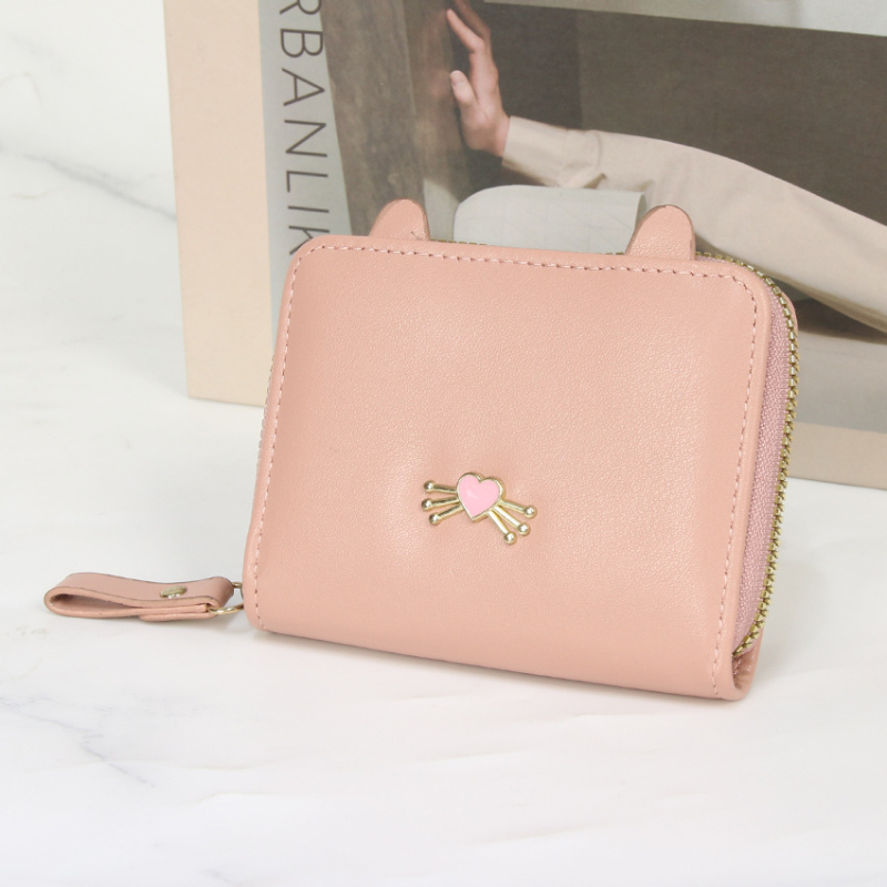 Γυναικείο πορτοφόλι με φερμουάρ — PU υλικό, φρέσκο και γλυκό στυλ, επένδυση πολυεστέρα, θερινή έκδοση 2024, πολύ ελαφρύ και εύκολο στην αποθήκευση