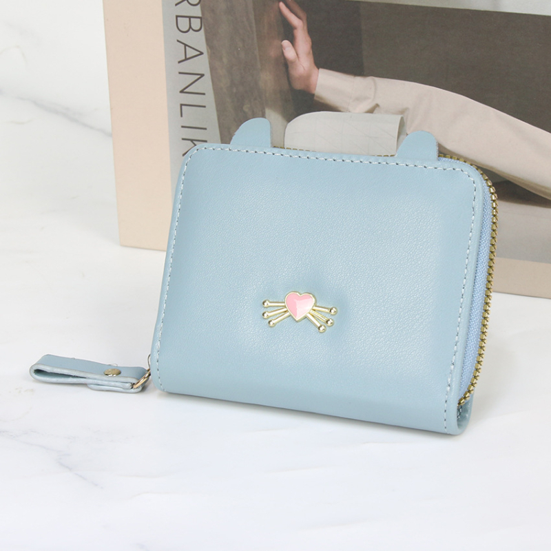 Γυναικείο πορτοφόλι με φερμουάρ — PU υλικό, φρέσκο και γλυκό στυλ, επένδυση πολυεστέρα, θερινή έκδοση 2024, πολύ ελαφρύ και εύκολο στην αποθήκευση