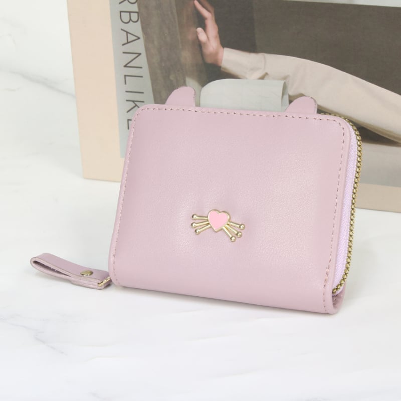 Γυναικείο πορτοφόλι με φερμουάρ — PU υλικό, φρέσκο και γλυκό στυλ, επένδυση πολυεστέρα, θερινή έκδοση 2024, πολύ ελαφρύ και εύκολο στην αποθήκευση