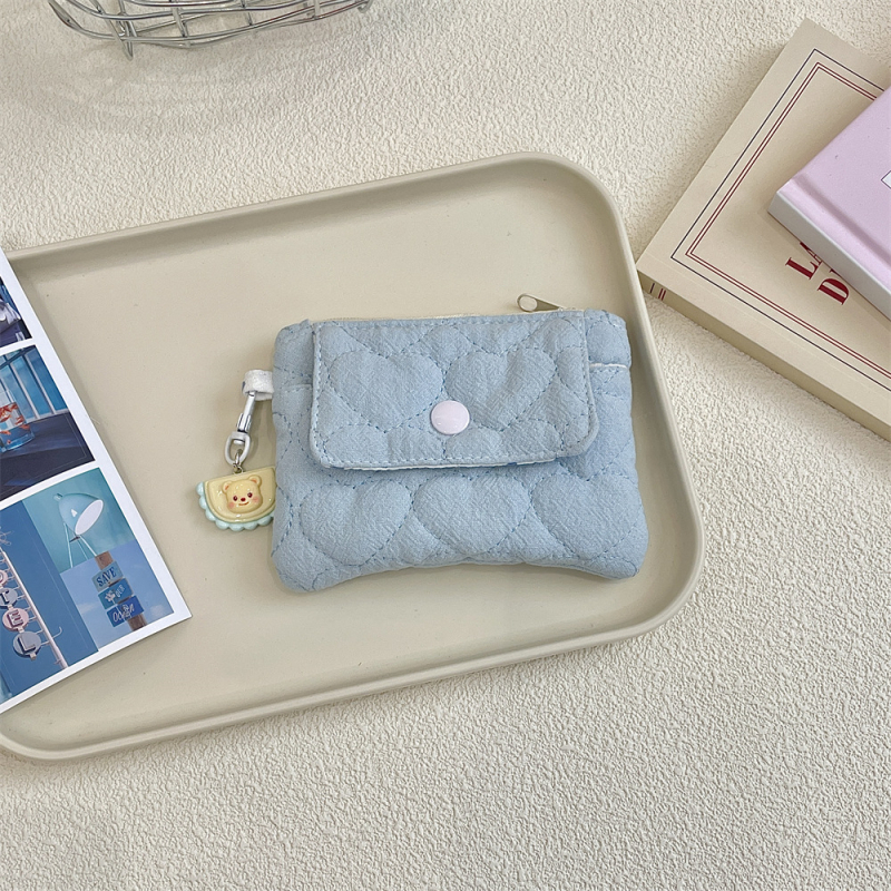 Kompaktni novčanik i torbica za kovance sa dugmetom i zatvaračem, srcolni uzorak, poliester, unisex, organizator za kućno skladištenje, preklopni