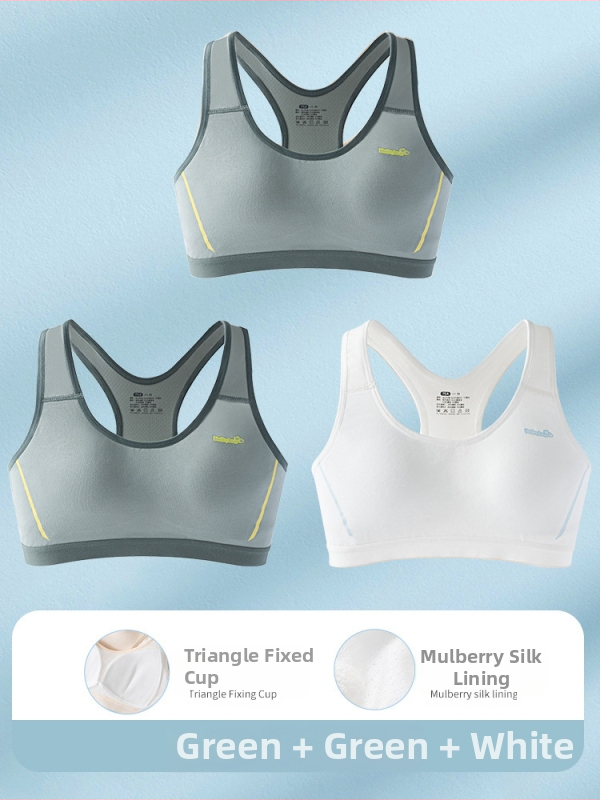 Αθλητικό σουτιέν για εφήβες από βαμβάκι, πλήρης κάλυψη, λεπτό μορφοποιημένο κύπελλο, κύπελλο από σπογγώδες, επένδυση βισκόζη 80–90%