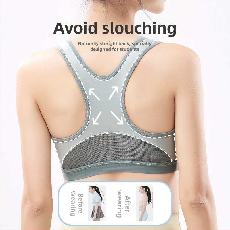 Αθλητικό σουτιέν για εφήβες από βαμβάκι, πλήρης κάλυψη, λεπτό μορφοποιημένο κύπελλο, κύπελλο από σπογγώδες, επένδυση βισκόζη 80–90%