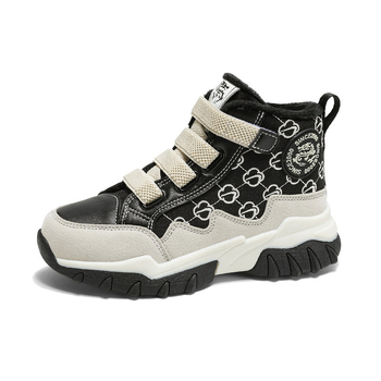 Muške dječje tenisice za trčanje s fleece podstavom, gornji dio od sinteticke kože, debela EVA potplat, protuklizne, za uzrast 7–16 godina