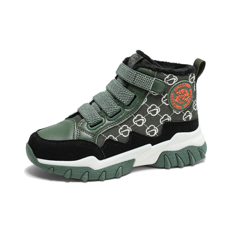 Muške dječje tenisice za trčanje s fleece podstavom, gornji dio od sinteticke kože, debela EVA potplat, protuklizne, za uzrast 7–16 godina