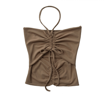 Dámsky top s dvomi šnúrkami na ramene a halter, úzky strih, polyester 80–90%