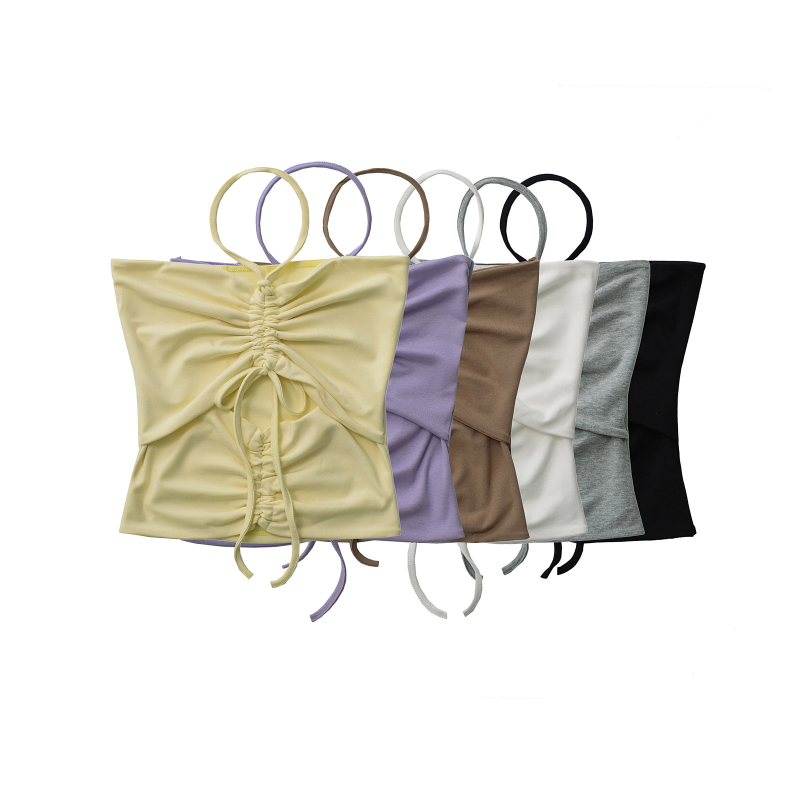 Dámsky top s dvomi šnúrkami na ramene a halter, úzky strih, polyester 80–90%