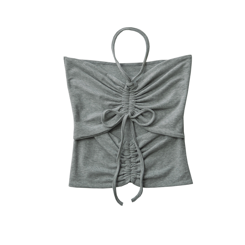 Dámsky top s dvomi šnúrkami na ramene a halter, úzky strih, polyester 80–90%