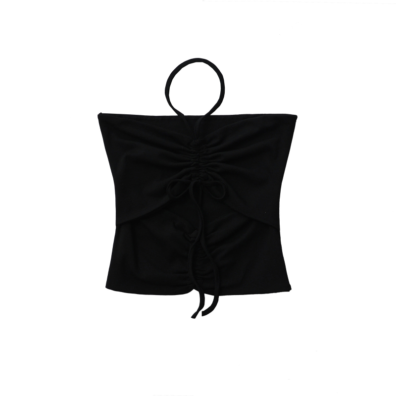 Dámsky top s dvomi šnúrkami na ramene a halter, úzky strih, polyester 80–90%