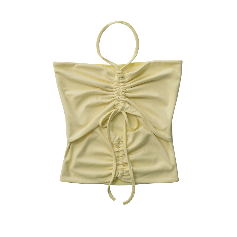 Dámsky top s dvomi šnúrkami na ramene a halter, úzky strih, polyester 80–90%