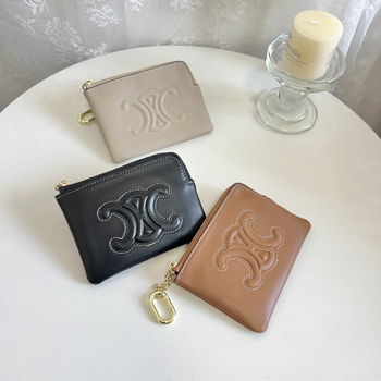 Ultra-tanka ženska kožna novčana torbica sa zatvaračem, velika kapaciteta, dizajn Arc de Triomphe, kompaktni pretinac za kartice