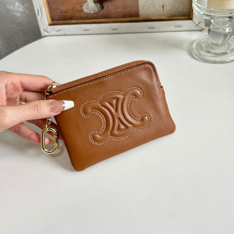 Ultra-tanka ženska kožna novčana torbica sa zatvaračem, velika kapaciteta, dizajn Arc de Triomphe, kompaktni pretinac za kartice