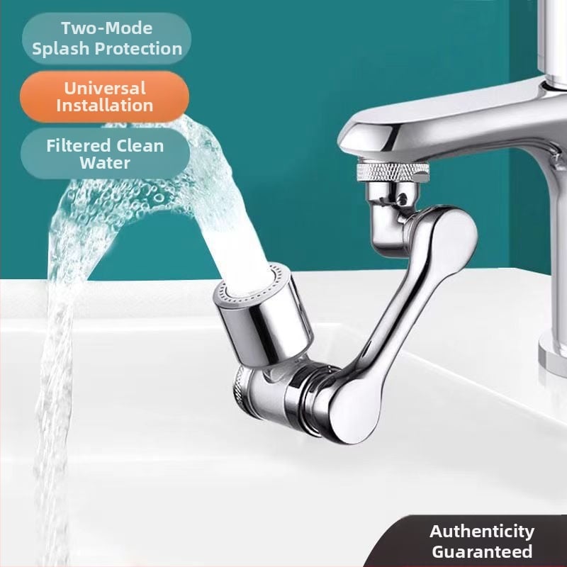 Rozšírenie kohúta s mechanickým ramenom, proti striekaniu hlava, aerátor, špirálová montáž, nerezová oceľ a PP