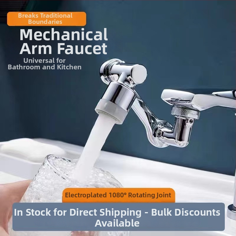 Rozšírenie kohúta s mechanickým ramenom, proti striekaniu hlava, aerátor, špirálová montáž, nerezová oceľ a PP