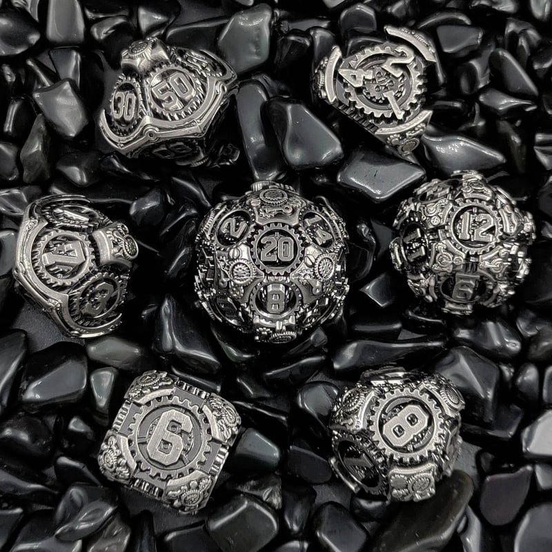 Σετ ζαριών – Κράμα ψευδαργύρου, Ζάρια με 20 πλευρές, Σχεδιασμός με ορθογώνιο γωνία, 1 τεμάχιο