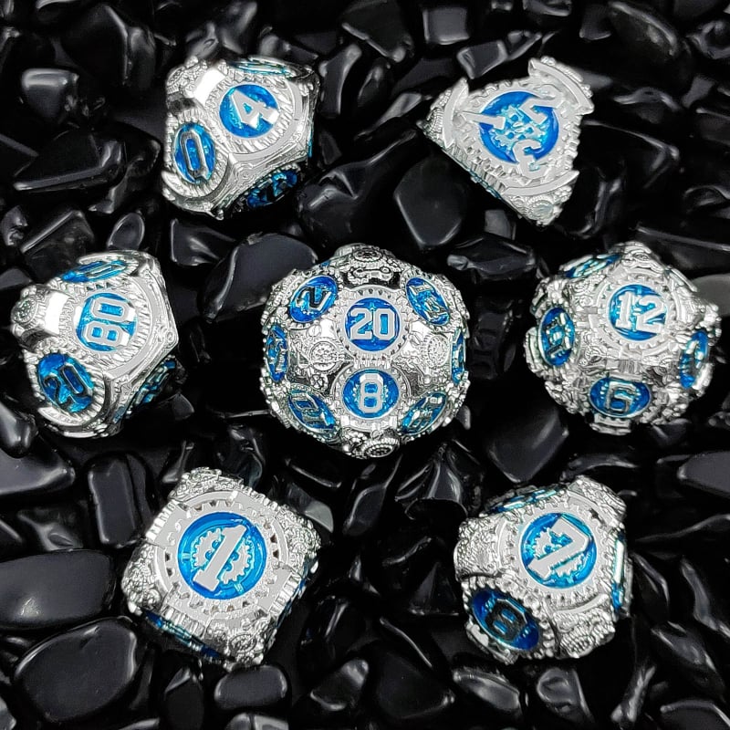 Σετ ζαριών – Κράμα ψευδαργύρου, Ζάρια με 20 πλευρές, Σχεδιασμός με ορθογώνιο γωνία, 1 τεμάχιο