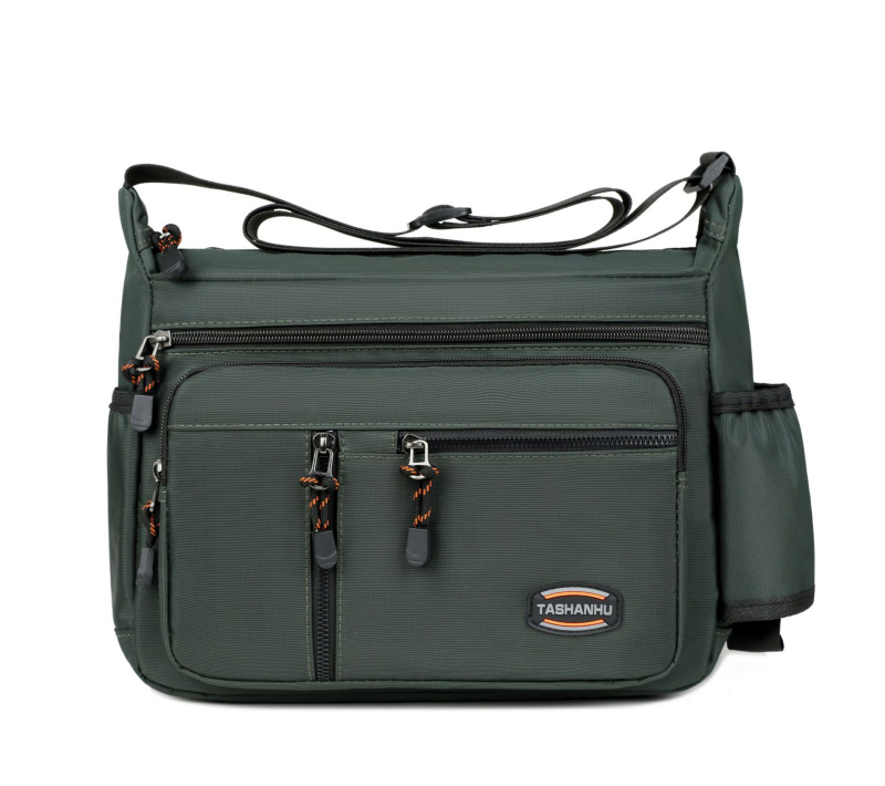 Muška torba preko ramena (crossbody) - Oxford tkanina, podstava od poliestera, jednobojni dizajn, prozračna, otporna na habanje, proširiva