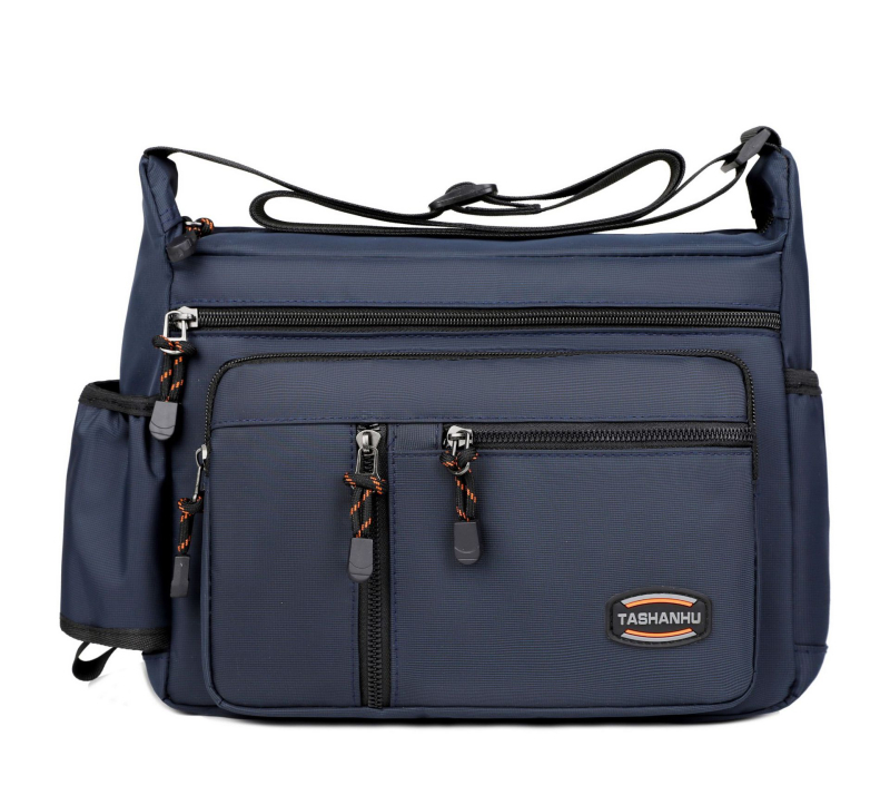 Muška torba preko ramena (crossbody) - Oxford tkanina, podstava od poliestera, jednobojni dizajn, prozračna, otporna na habanje, proširiva