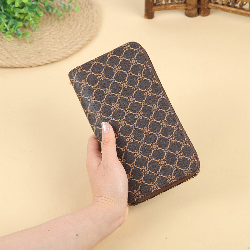 Ženska clutch novčanik, gradska jednostavnost, dugi zatvarač, brend Brother Hua Niu, ljeto 2023, ultralako za svakodnevnu upotrebu