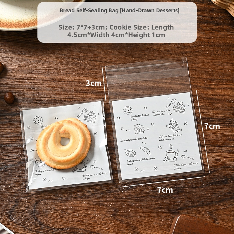 Pungă de ambalat pâine, transparentă, auto-adezivă, de unică folosință; tip de închidere: sigilare; aproximativ 100 bucăți pe pachet; origine: Zhejiang, China; material: OPP