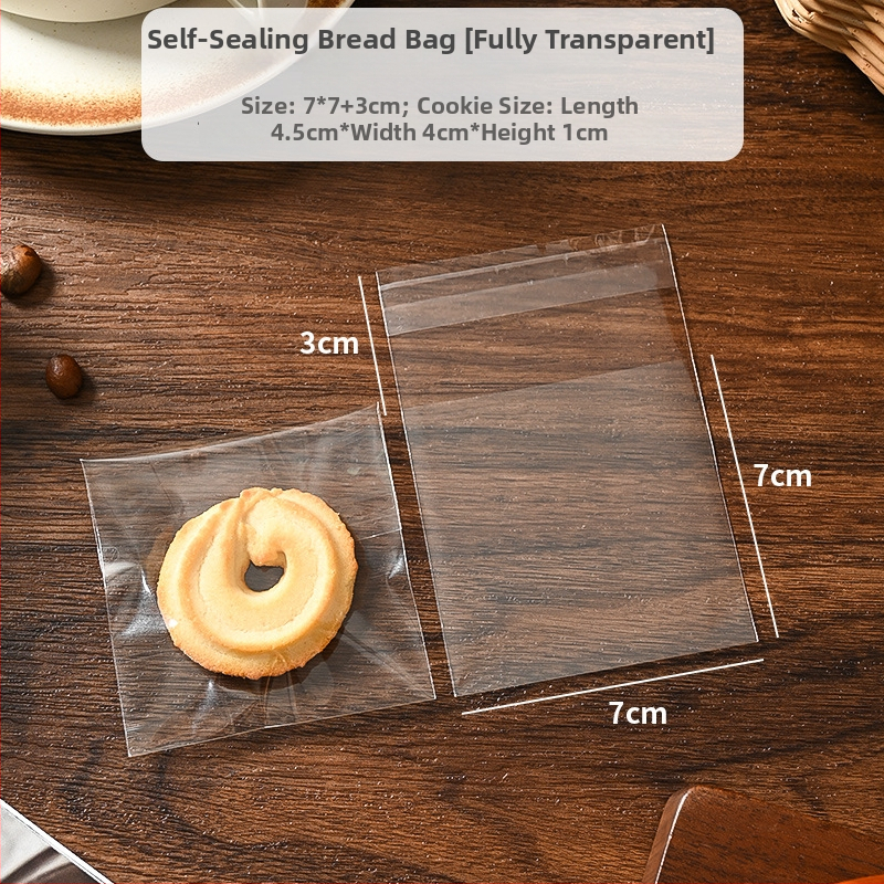 Pungă de ambalat pâine, transparentă, auto-adezivă, de unică folosință; tip de închidere: sigilare; aproximativ 100 bucăți pe pachet; origine: Zhejiang, China; material: OPP