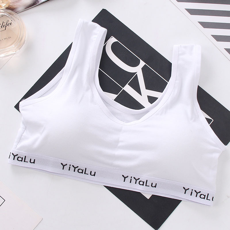 Bez naramen grudnjak za tinejdžere 13–18 godina, rastezljivo pamučno platno, tanke oblikovane čašice, okrugle čašice, proljeće 2024