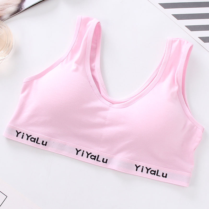 Bez naramen grudnjak za tinejdžere 13–18 godina, rastezljivo pamučno platno, tanke oblikovane čašice, okrugle čašice, proljeće 2024