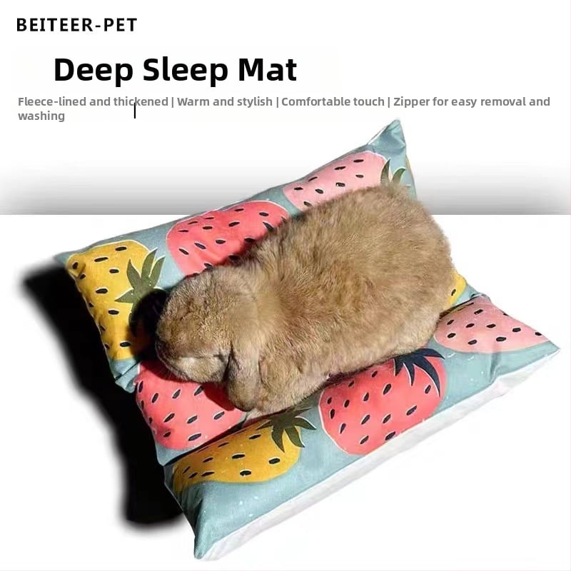 Зимна топла подложка за зайци и морски прасета – памучен мат за спане